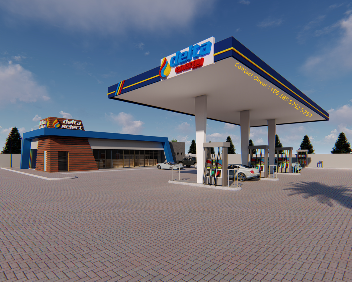 Customizable And Unique High-Quality Metal Structure Fuel Station Canopies